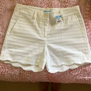 JMcLaughland bird’s eye stripe scallop short Size 2 NWT